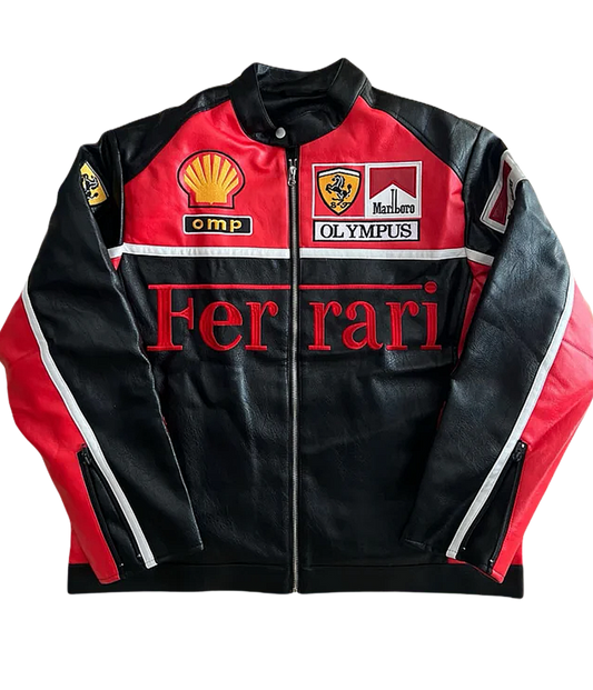 Ferrari Marlboro Leather Racing Jacket - Vintage F1 Outerwear