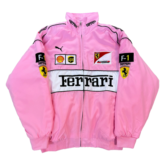 Vintage Pink Scuderia Racing Jacket - Ferrari Team Outerwear