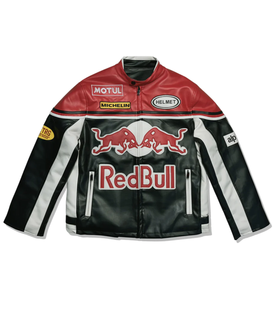 RB Racing Leather Jacket - Red Bull F1 Vintage Team Outerwear