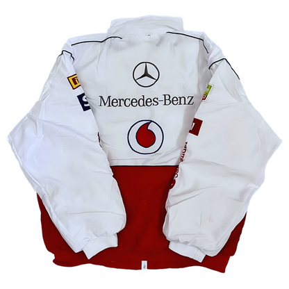 Mercedes Vintage Racing Jacket - Quilted Motorsport Outerwear