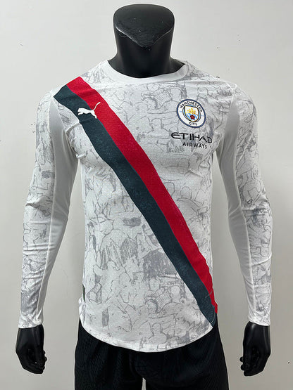 Manchester City Player KidSupper Jersey 2025/26 Long Sleeve