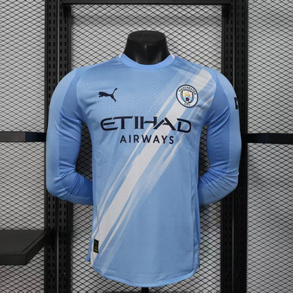 Manchester City Player Home Jersey 2025/26 Long Sleeve