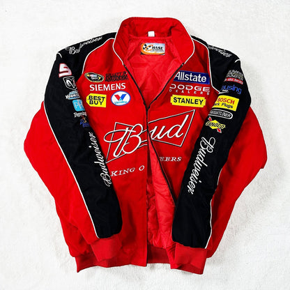 Budweiser Red Vintage Racing Jacket - Heritage Team Outerwear