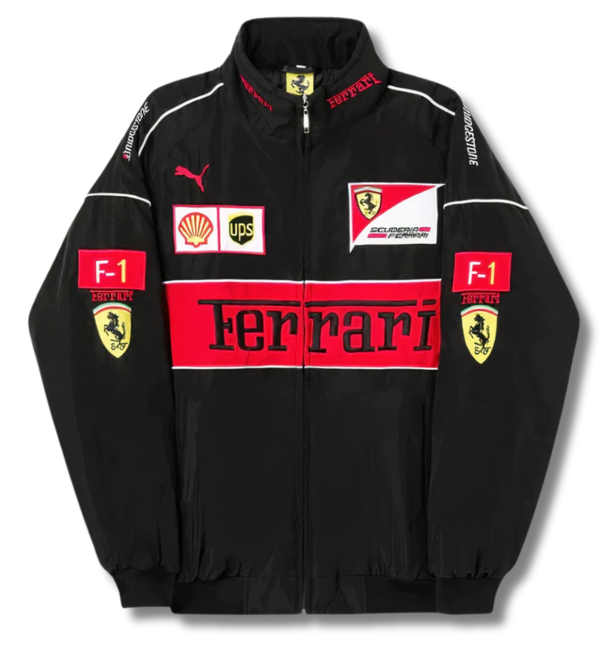 Vintage Scuderia Black Jacket - Classic Ferrari F1 Outerwear