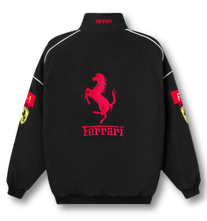Vintage Scuderia Black Jacket - Classic Ferrari F1 Outerwear