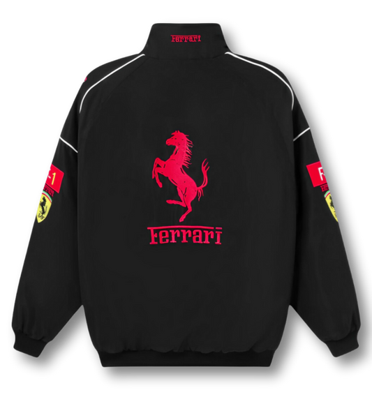 Vintage Scuderia Black Jacket - Classic Ferrari F1 Outerwear