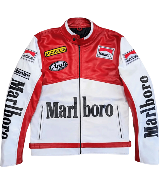 Marlboro Racing Leather Jacket - Classic F1 Vintage Outerwear