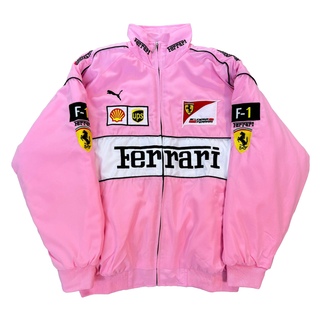 Vintage Pink Scuderia Racing Jacket - Ferrari Team Outerwear