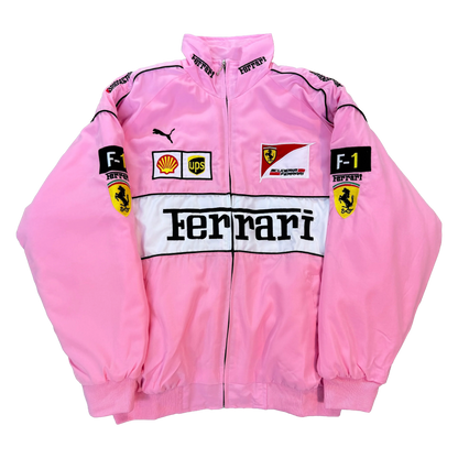 Vintage Pink Scuderia Racing Jacket - Ferrari Team Outerwear