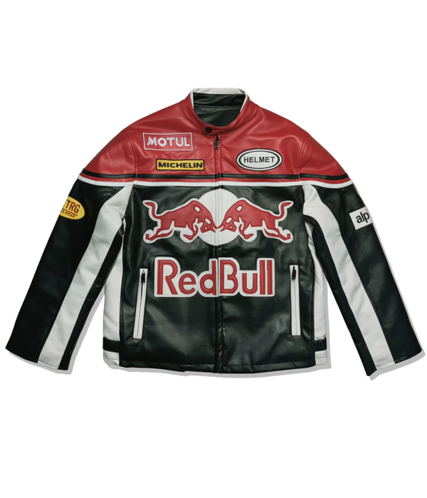 RB Racing Leather Jacket - Red Bull F1 Vintage Team Outerwear