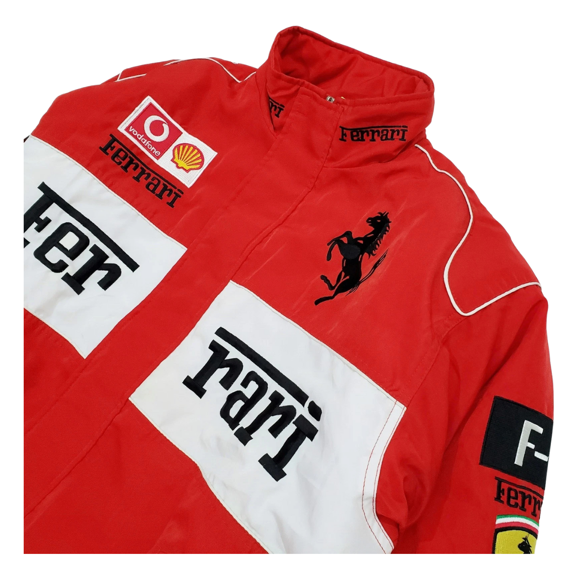 Vintage Scuderia Red White Jacket - Ferrari F1 Team Outerwear