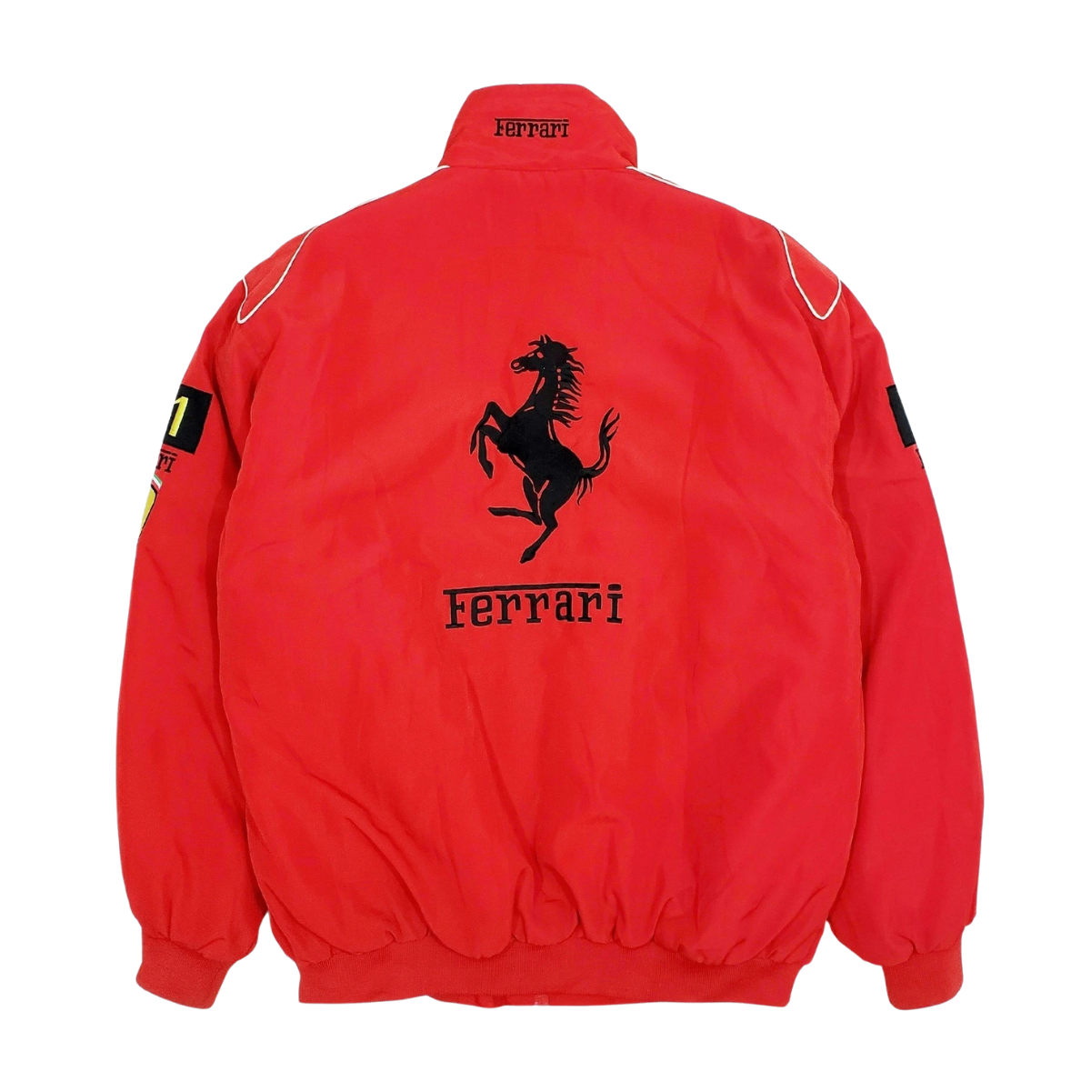 Vintage Scuderia Red White Jacket - Ferrari F1 Team Outerwear