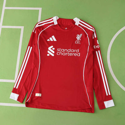 Liverpool Home Player Jersey 2025/26 - Long Sleeve