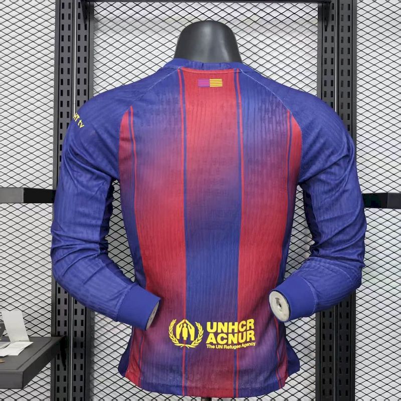 Barcelona 25/26 Home Player Jersey - Long Sleeve