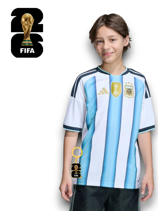 Kit Kids Argentina World Cup 2026 Home Jersey