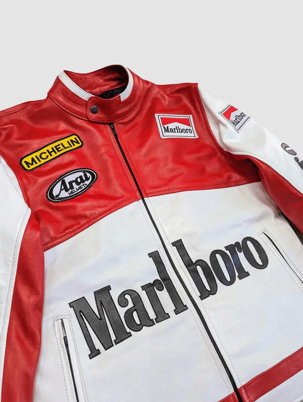 Marlboro Racing Leather Jacket - Classic F1 Vintage Outerwear